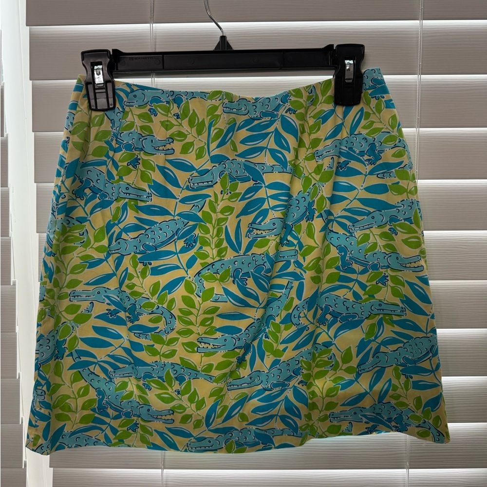 Lilly Pulitzer Blue and Green A-Line Skirt
